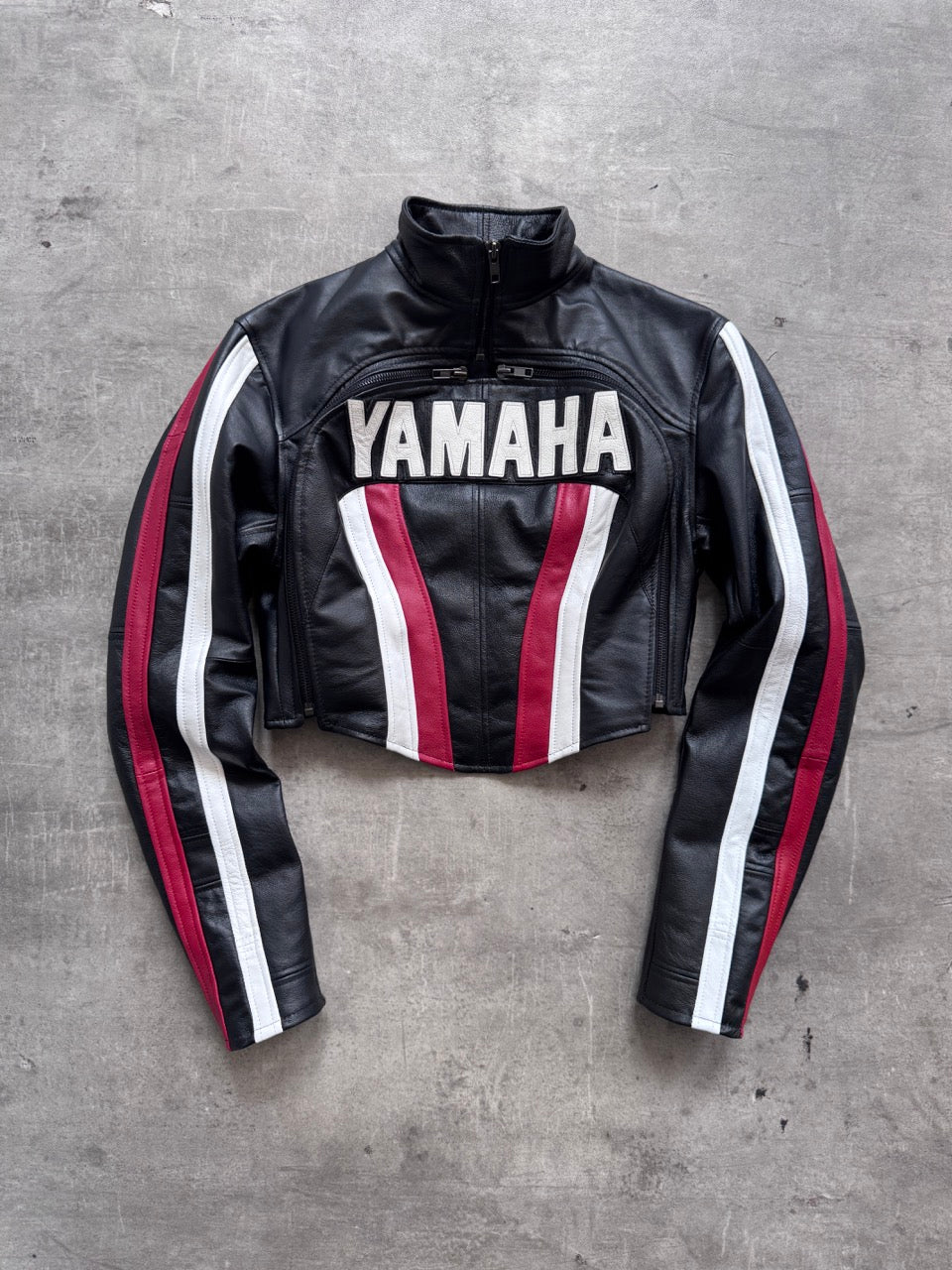 VT Rework: Yamaha Racing Exposed Front Modular Leather Blouson | Small, Multicoloured