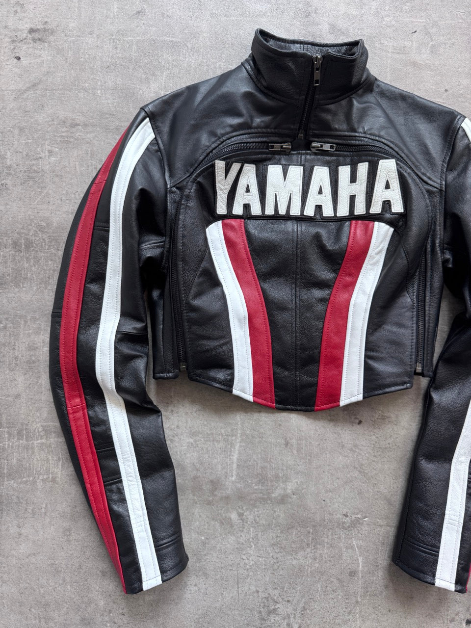 VT Rework: Yamaha Racing Exposed Front Modular Leather Blouson | Small, Multicoloured