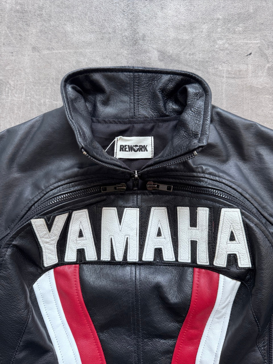 VT Rework: Yamaha Racing Exposed Front Modular Leather Blouson | Small, Multicoloured