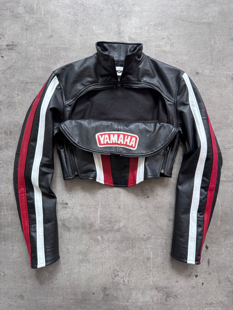 VT Rework: Yamaha Racing Exposed Front Modular Leather Blouson | Small, Multicoloured
