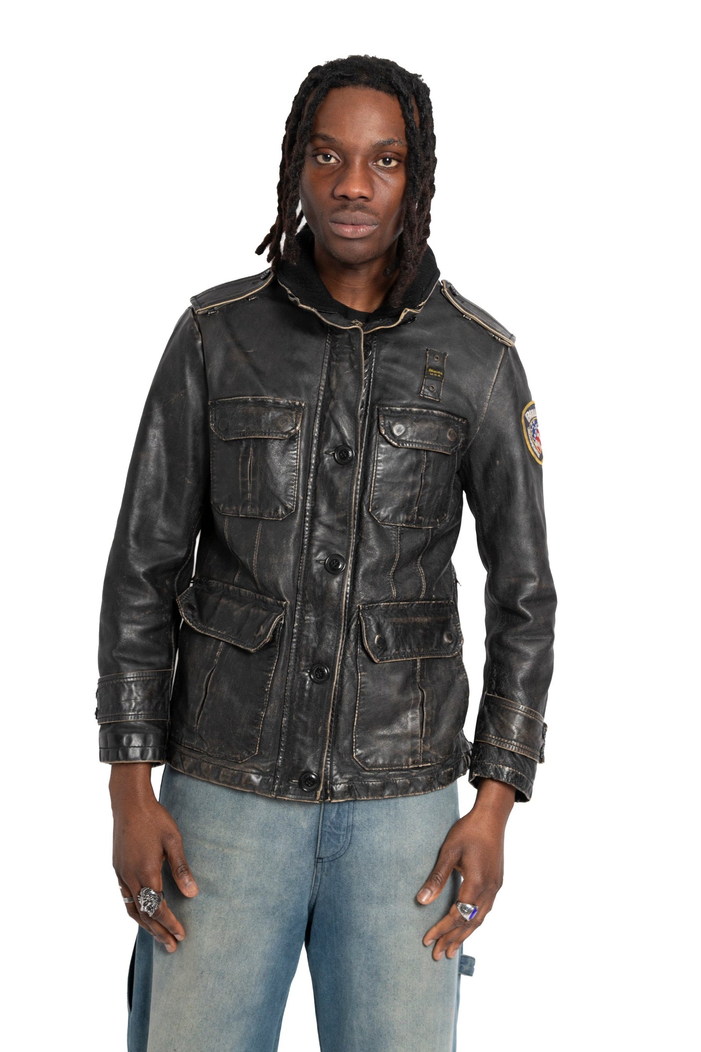 Blauer USA Multipocket Leather Jacket