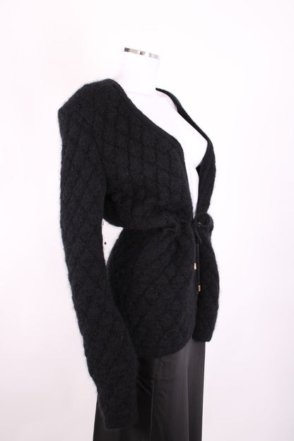 Balmain Drawstring Waist Cardigan Black 12 | Medium, Black