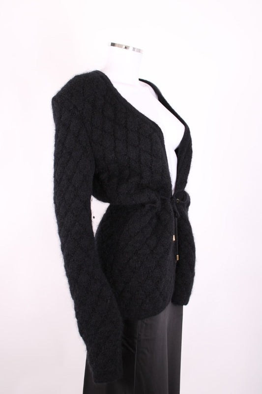 Balmain Drawstring Waist Cardigan Black 12 | Medium, Black