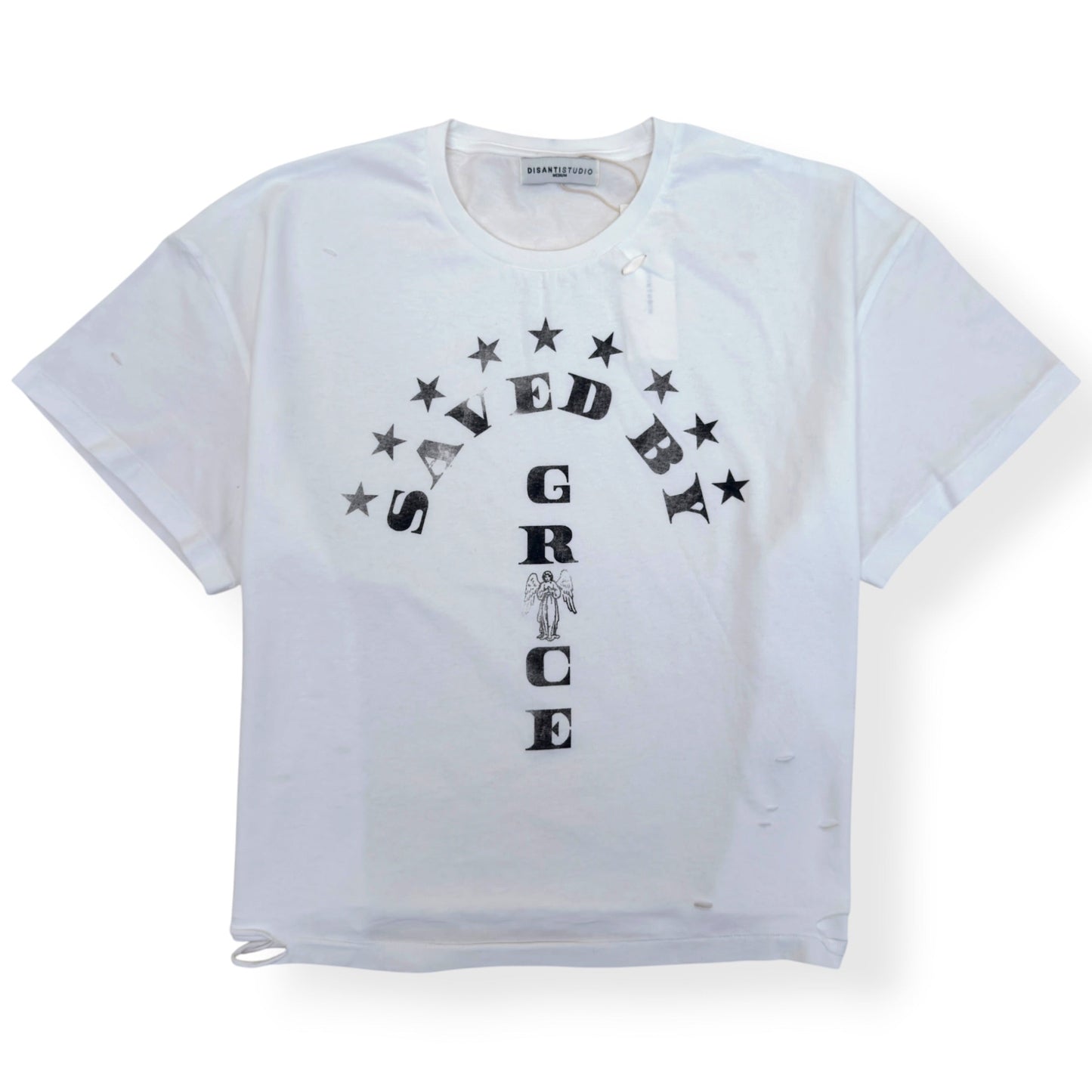 DI SANTI STUDIO SAVED BY GRACE CROPPED T-SHIRT WHITE M | Medium, White