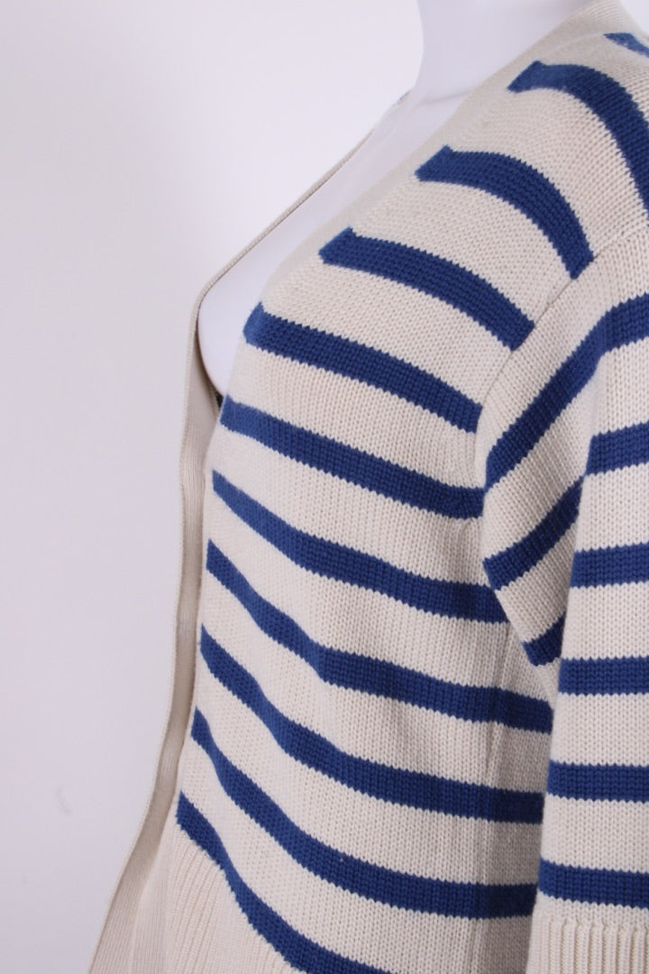Toteme L/S Stripe Cardigan Cream/ Blue M | O/S, Blue