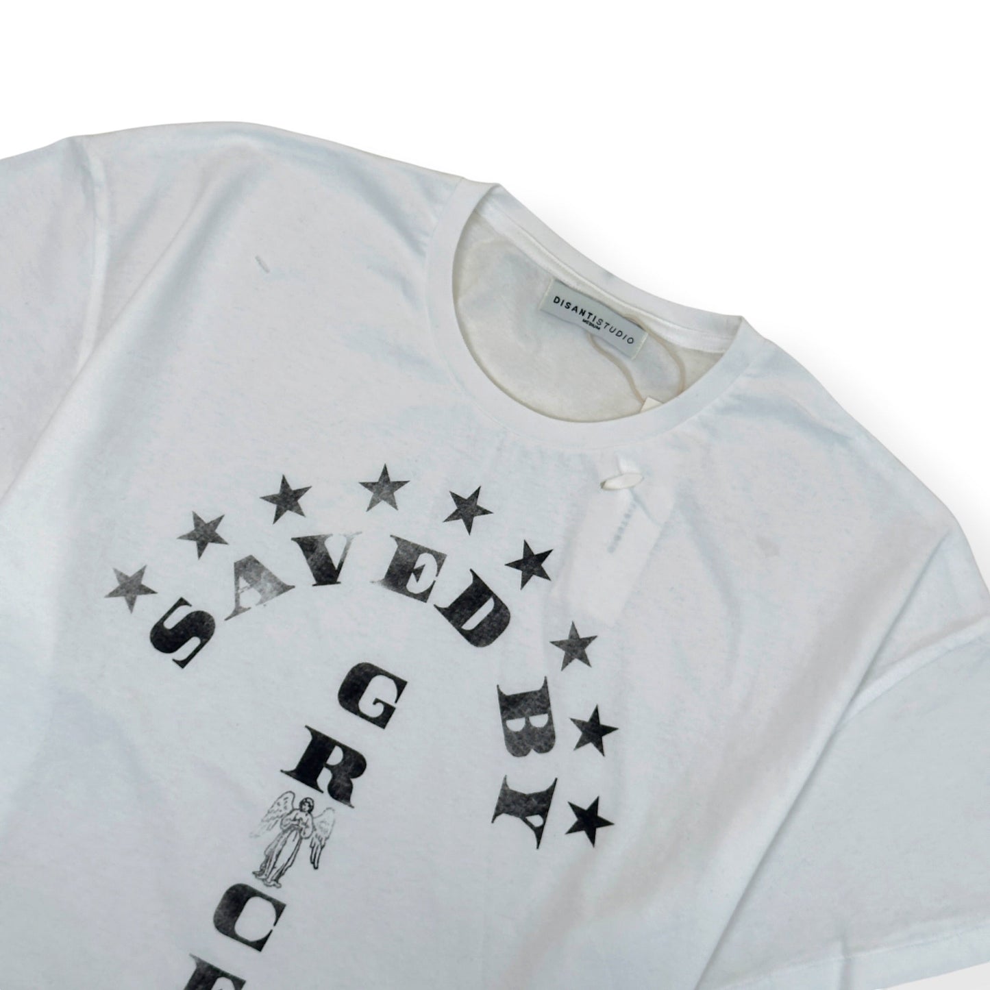 DI SANTI STUDIO SAVED BY GRACE CROPPED T-SHIRT WHITE M | Medium, White