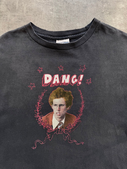 2000's Napoleon Dynamite "Dang!" Faded Black Graphic Tee | Medium, Multicoloured