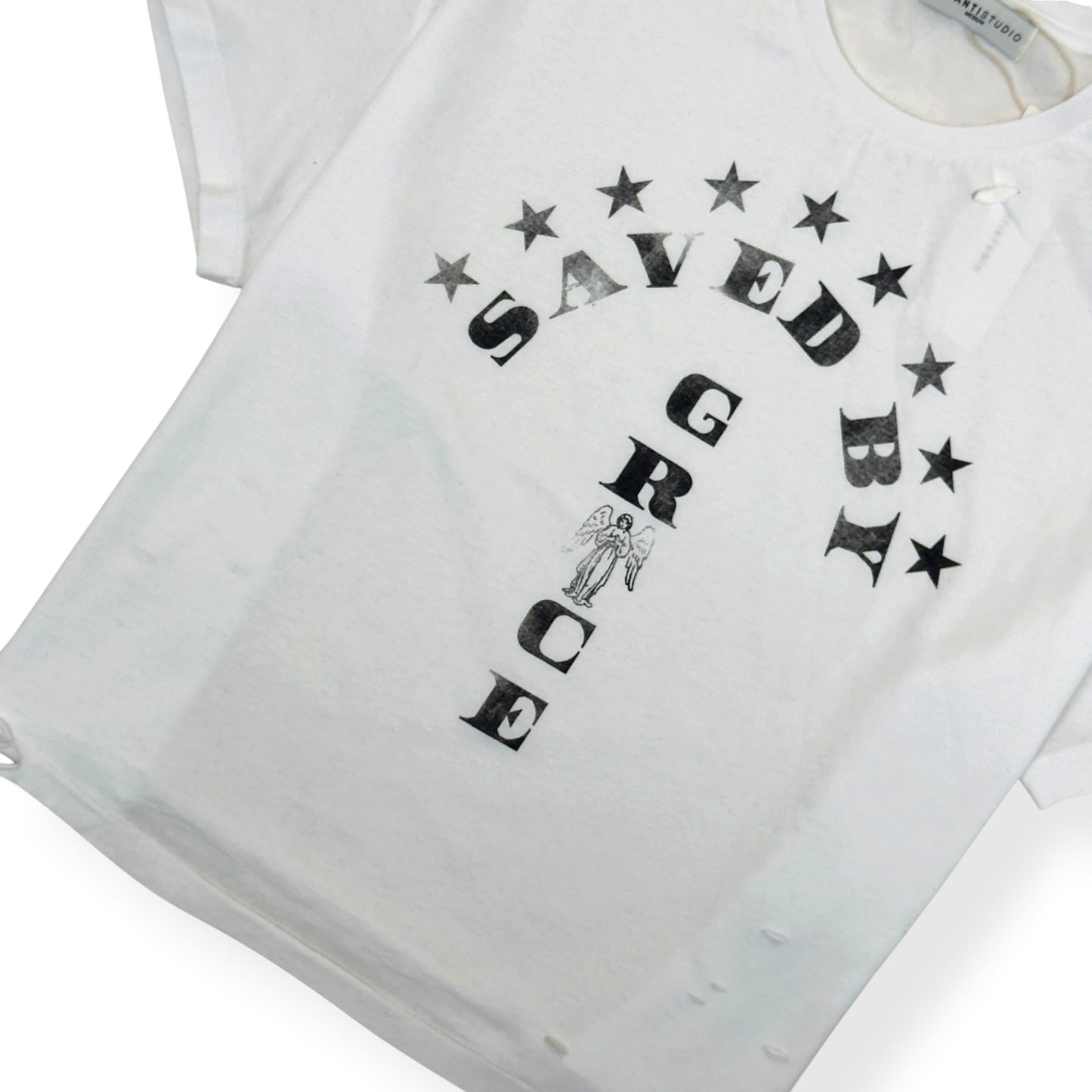 DI SANTI STUDIO SAVED BY GRACE CROPPED T-SHIRT WHITE M | Medium, White