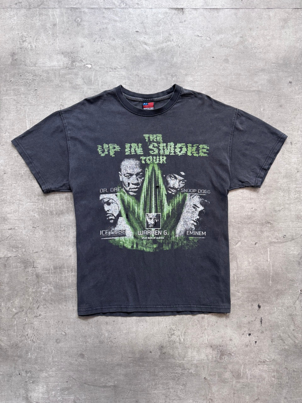 2000's 'Up In Smoke' Rap Tour Faded Black Graphic Tee | Large, Multicoloured
