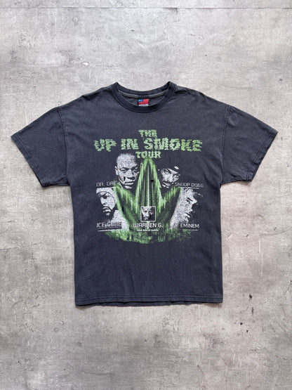 2000's 'Up In Smoke' Rap Tour Faded Black Graphic Tee | Large, Multicoloured