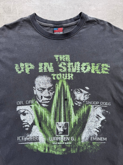2000's 'Up In Smoke' Rap Tour Faded Black Graphic Tee | Large, Multicoloured