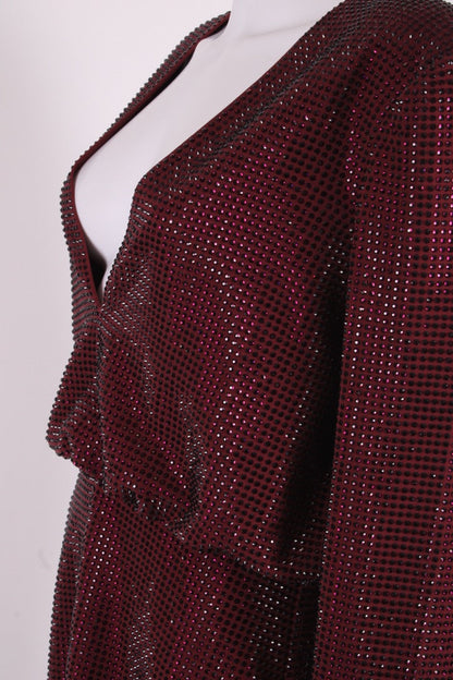 Roland Mouret L/S Diamante Dress Burgundy 12 | O/S, Burgundy