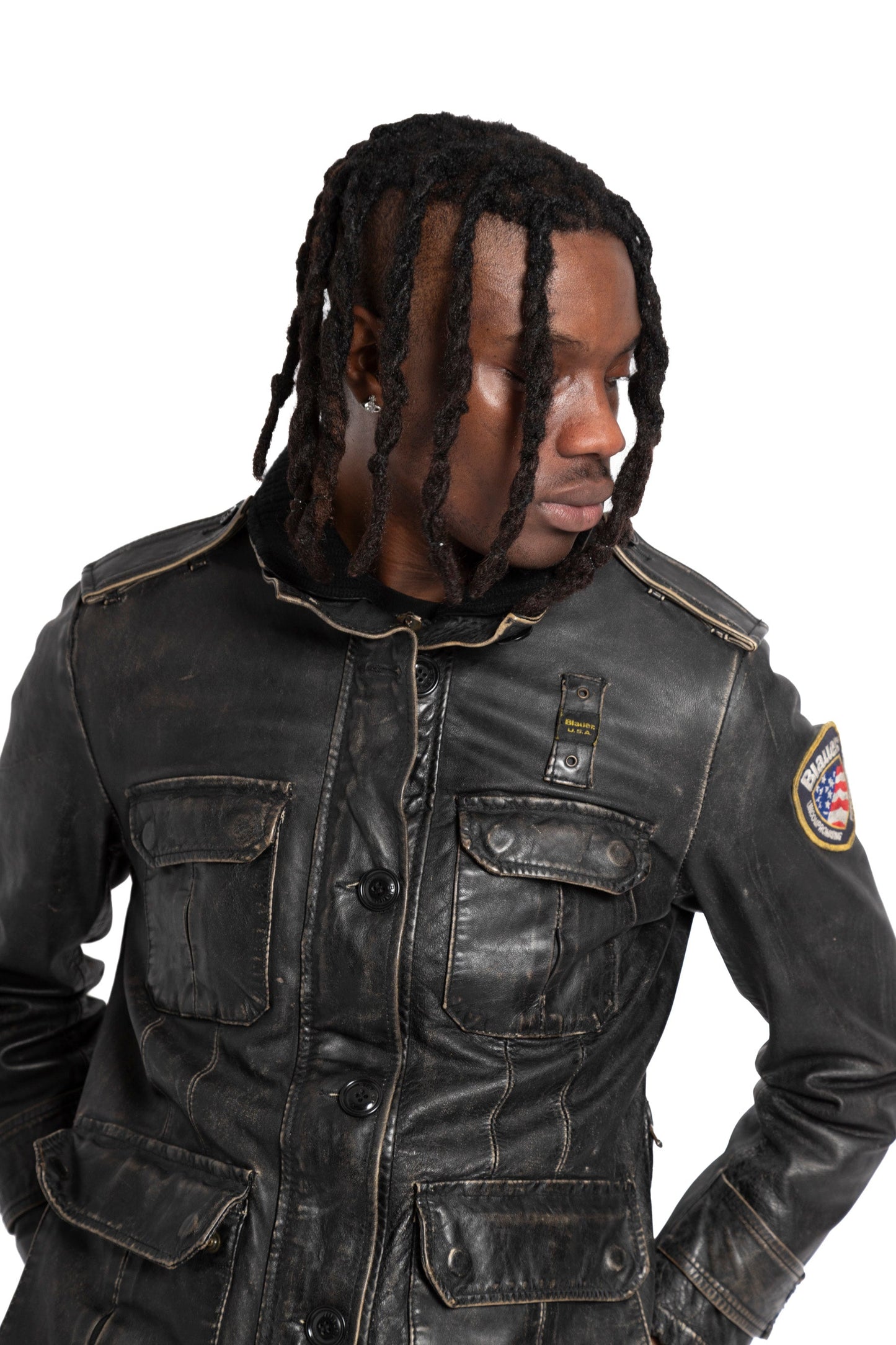 Blauer USA Multipocket Leather Jacket