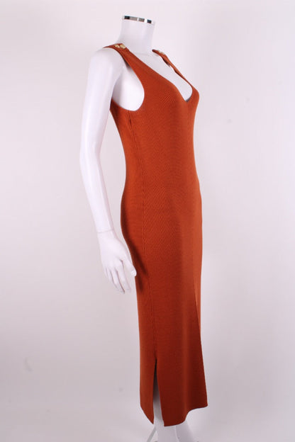 Holland Cooper S/S Rib Knit Dress Orange M | O/S, Orange