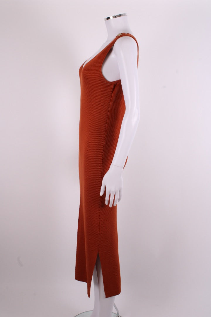 Holland Cooper S/S Rib Knit Dress Orange M | O/S, Orange
