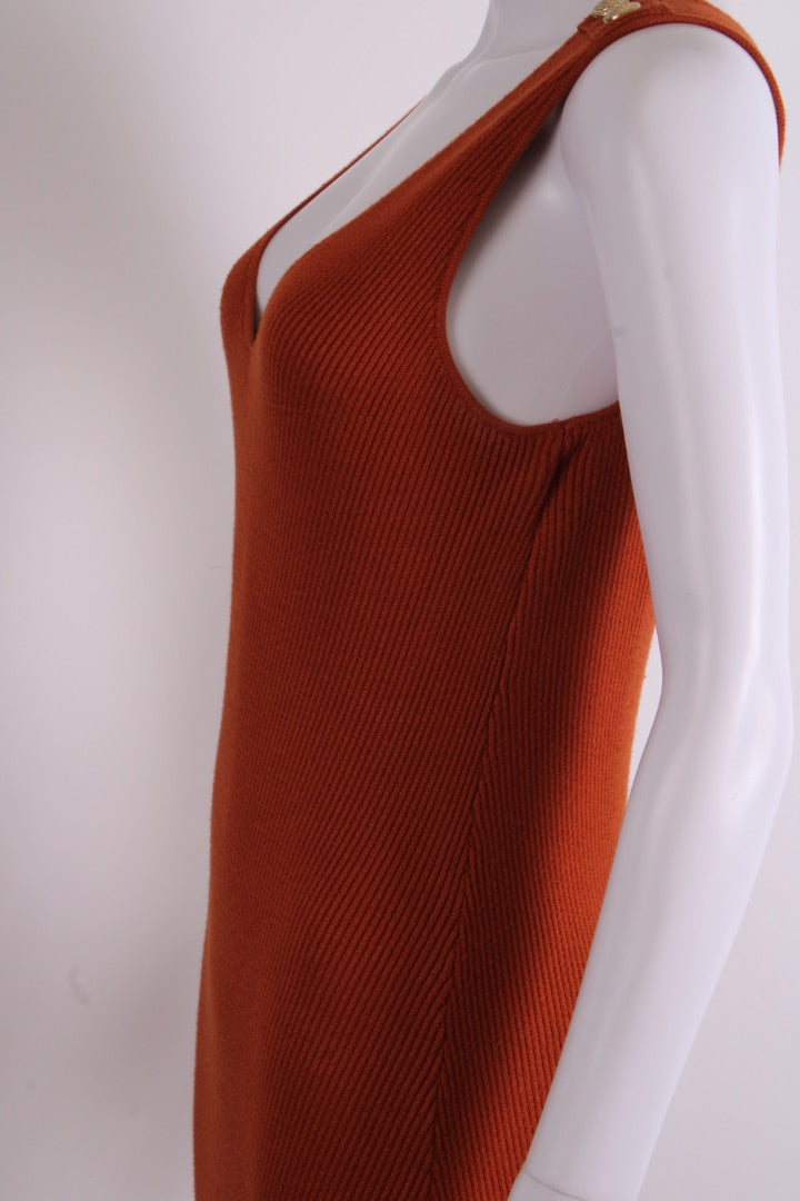 Holland Cooper S/S Rib Knit Dress Orange M | O/S, Orange