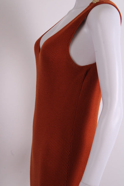 Holland Cooper S/S Rib Knit Dress Orange M | O/S, Orange