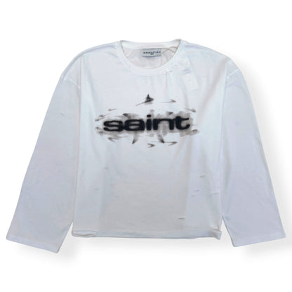DI SANTI STUDIO SAINT LONG SLEEVE CROPPED T-SHIRT WHITE S | Small, White