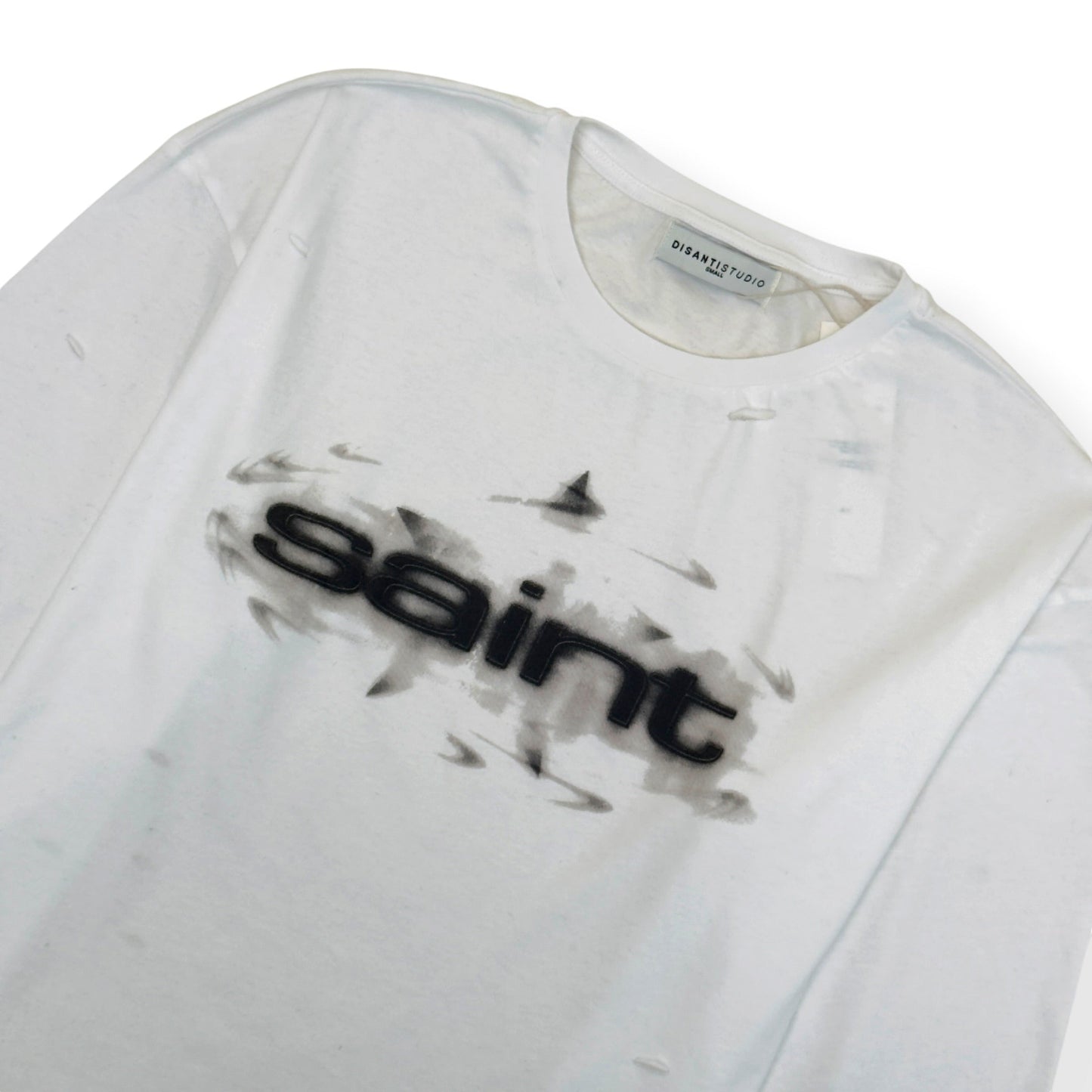 DI SANTI STUDIO SAINT LONG SLEEVE CROPPED T-SHIRT WHITE S | Small, White