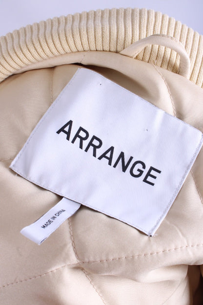 Arrange Leather Bomber Jacket Buttermilk S | Small, Yellow