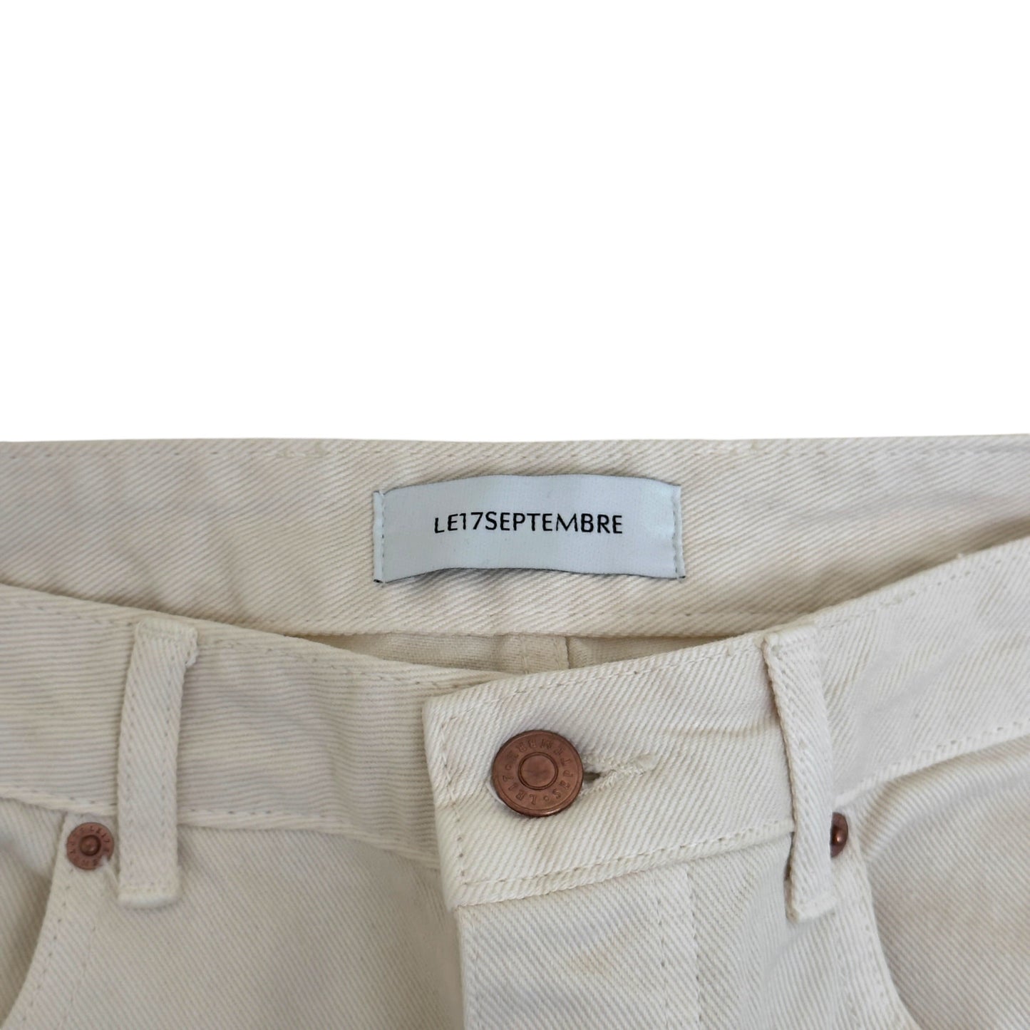 LE17SEPTEMBRE ONE TUCK WIDE DENIM JEANS IVORY 46 / XS | XS, Ivory