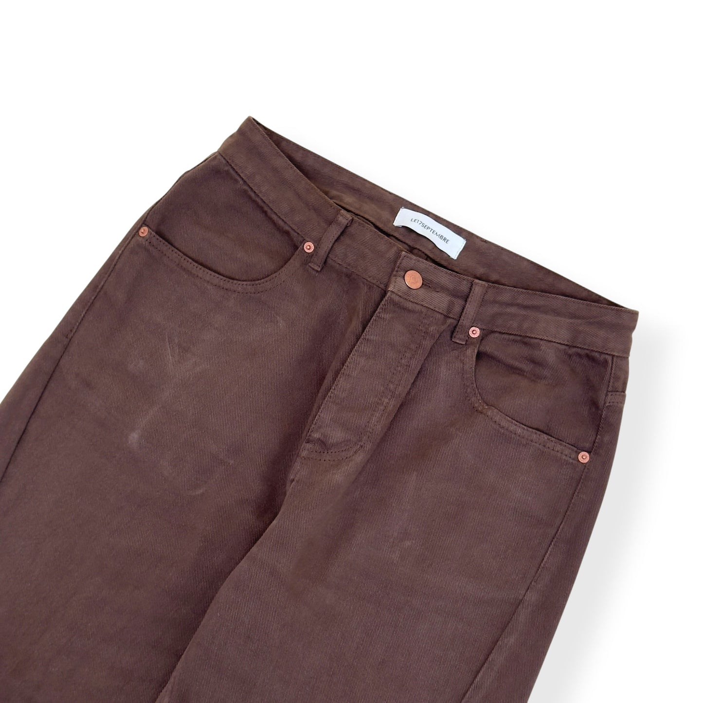 LE17SEPTEMBRE ONE TUCK WIDE DENIM JEANS BROWN 46 / XS | XS, Brown