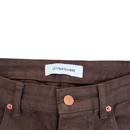 LE17SEPTEMBRE ONE TUCK WIDE DENIM JEANS BROWN 46 / XS | XS, Brown