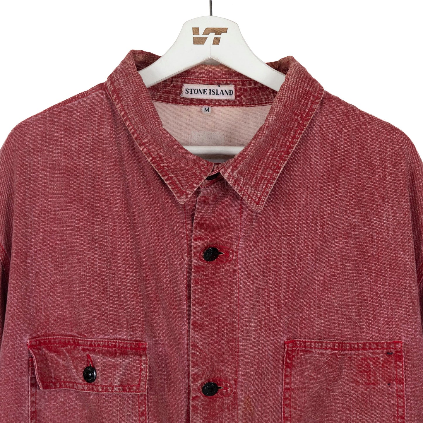 Stone Island 1985-87 Red Faded Button Up Shirt