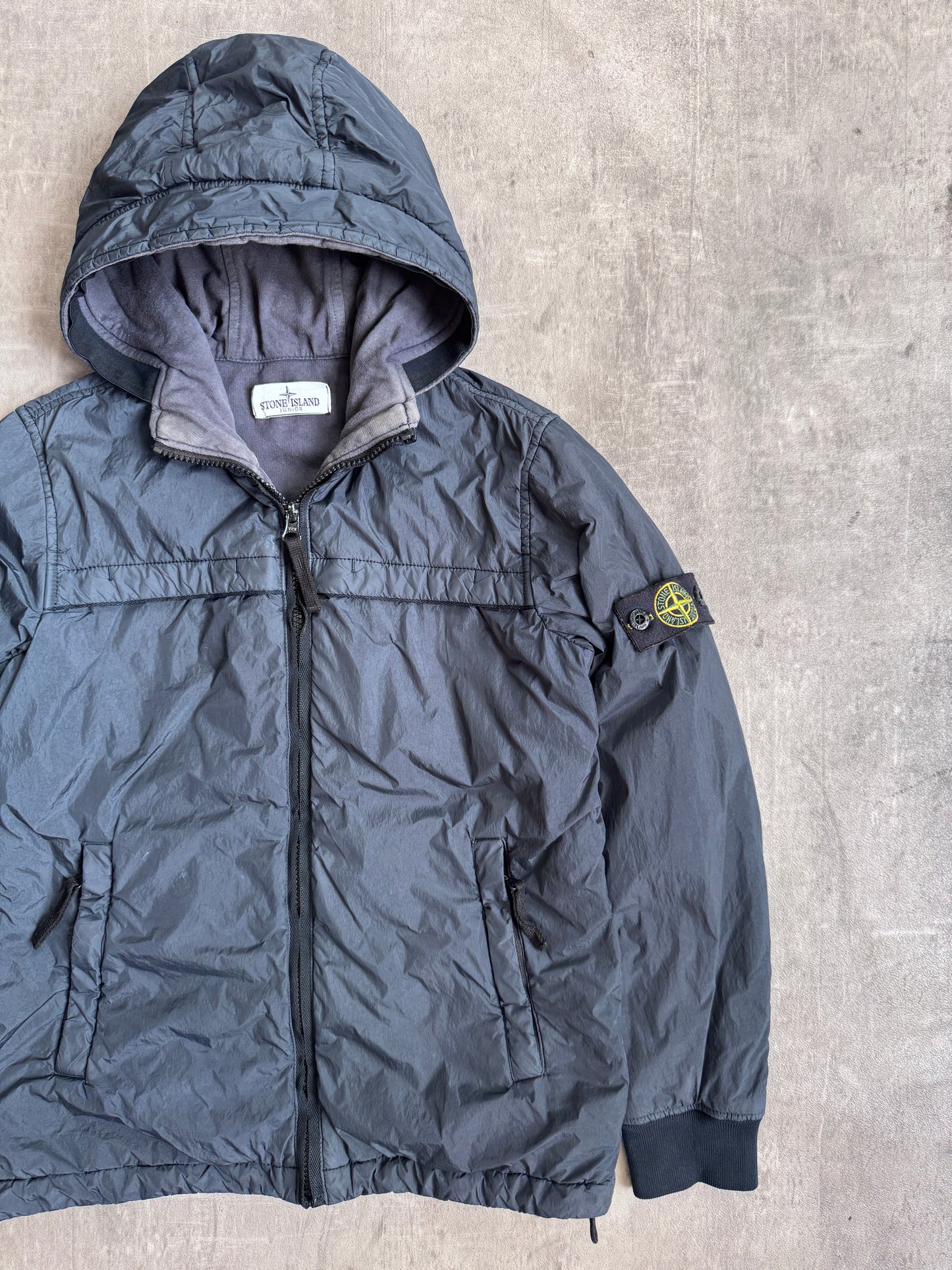 Stone Island Junior A/W 2014 Crinkle Nylon Insulated Navy Jacket