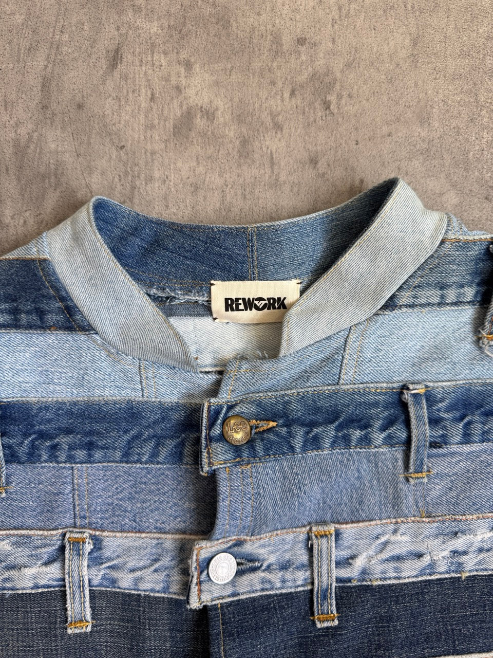 VT Rework: Denim Bondage Patchwork Waistband Jacket
