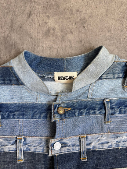 VT Rework: Denim Bondage Patchwork Waistband Jacket