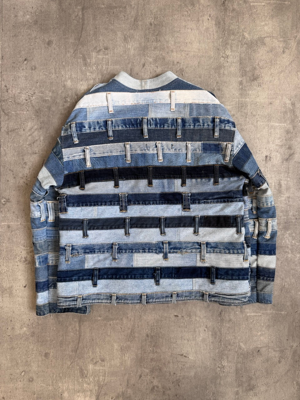 VT Rework: Denim Bondage Patchwork Waistband Jacket