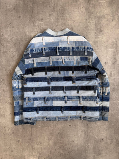 VT Rework: Denim Bondage Patchwork Waistband Jacket