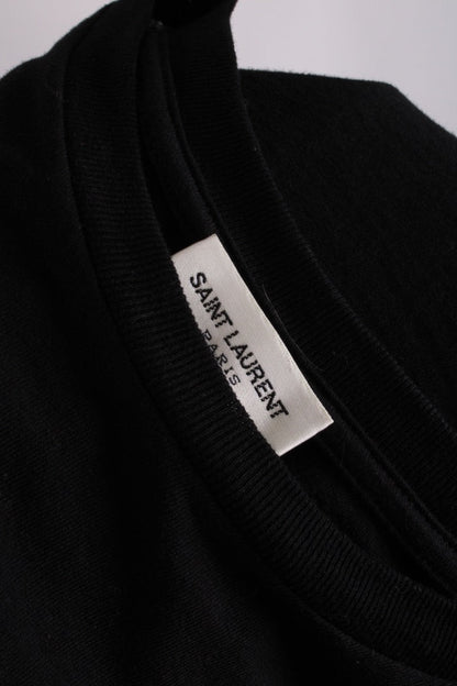 Saint Laurent YSL Embroidered Logo Crop T-shirt Black S | Small, Black