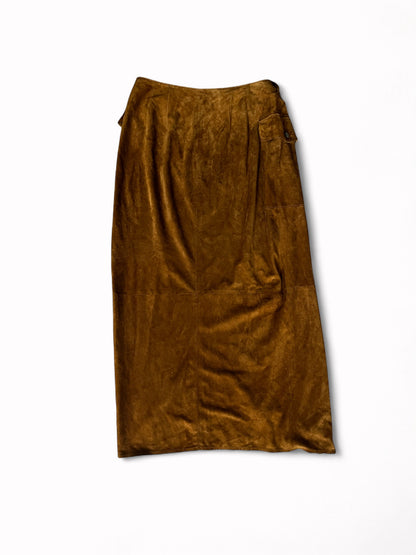 90s Trussardi Jeans Pelle Leather Wrap Skirt