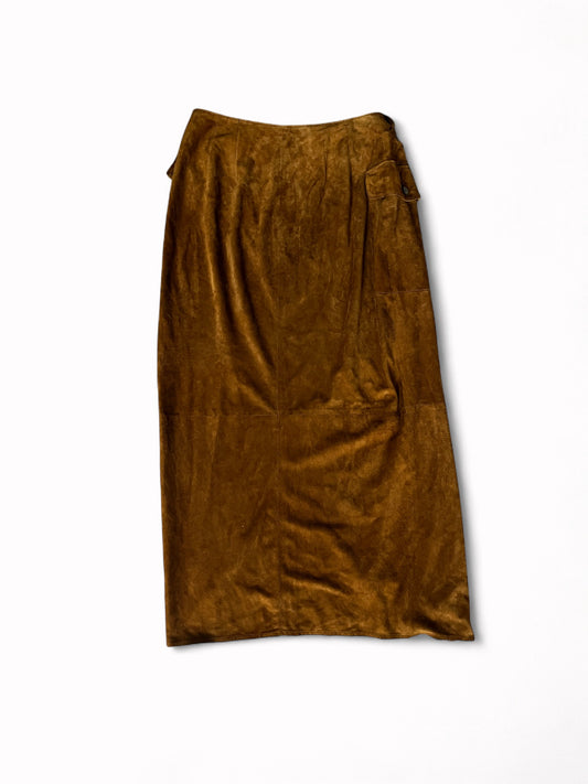 90s Trussardi Jeans Pelle Leather Wrap Skirt