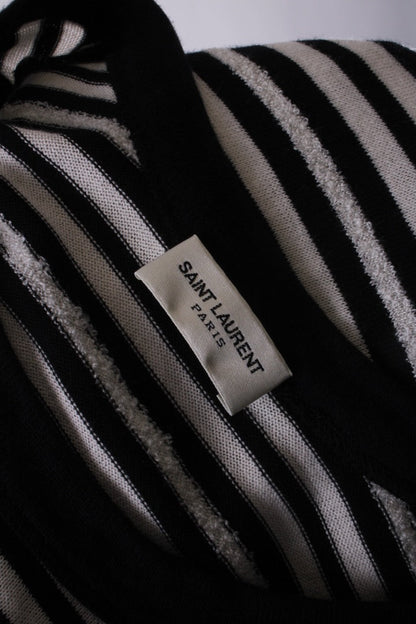 Saint Laurent Distressed Stripe Vest Top Black/ White S | Small, Black