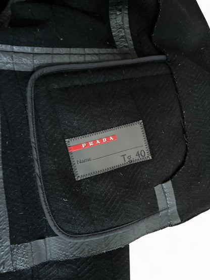00s Prada Sport Wool Blazer in Black