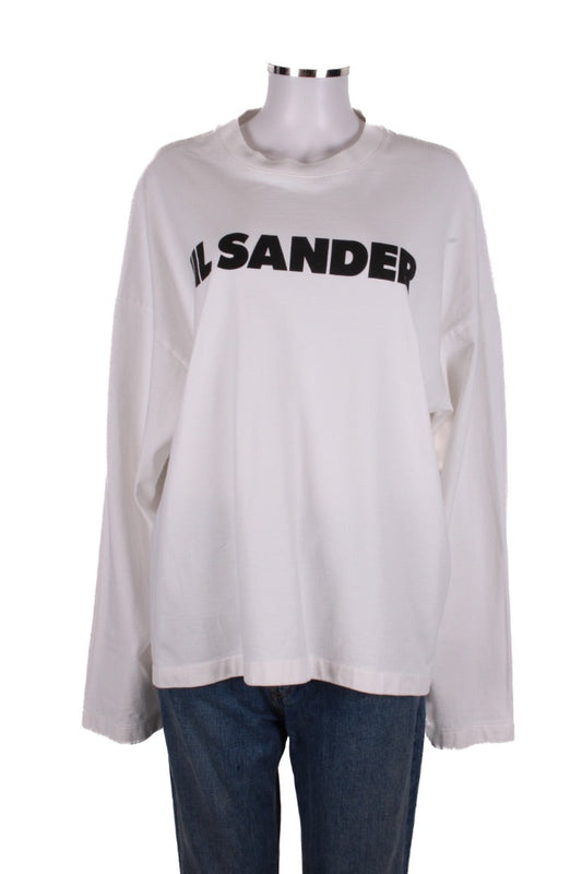Jil Sander L/S Logo Top White/ Black XL | XL, Black