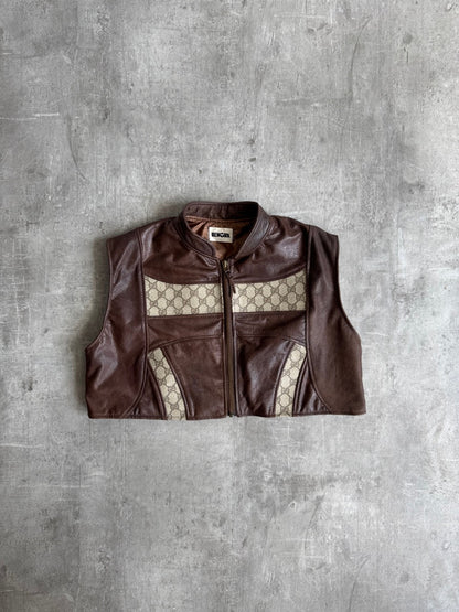 VT Rework: Cropped Leather Gucci Vest SC: 5782