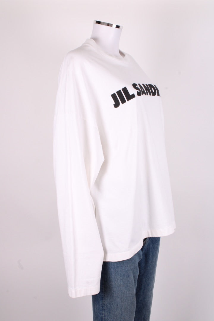 Jil Sander L/S Logo Top White/ Black XL | XL, Black