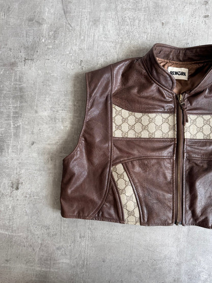 VT Rework: Cropped Leather Gucci Vest SC: 5782