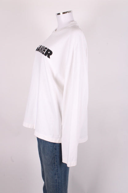 Jil Sander L/S Logo Top White/ Black XL | XL, Black