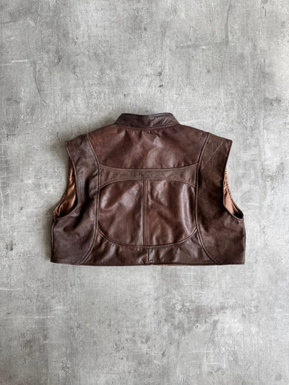 VT Rework: Cropped Leather Gucci Vest SC: 5782