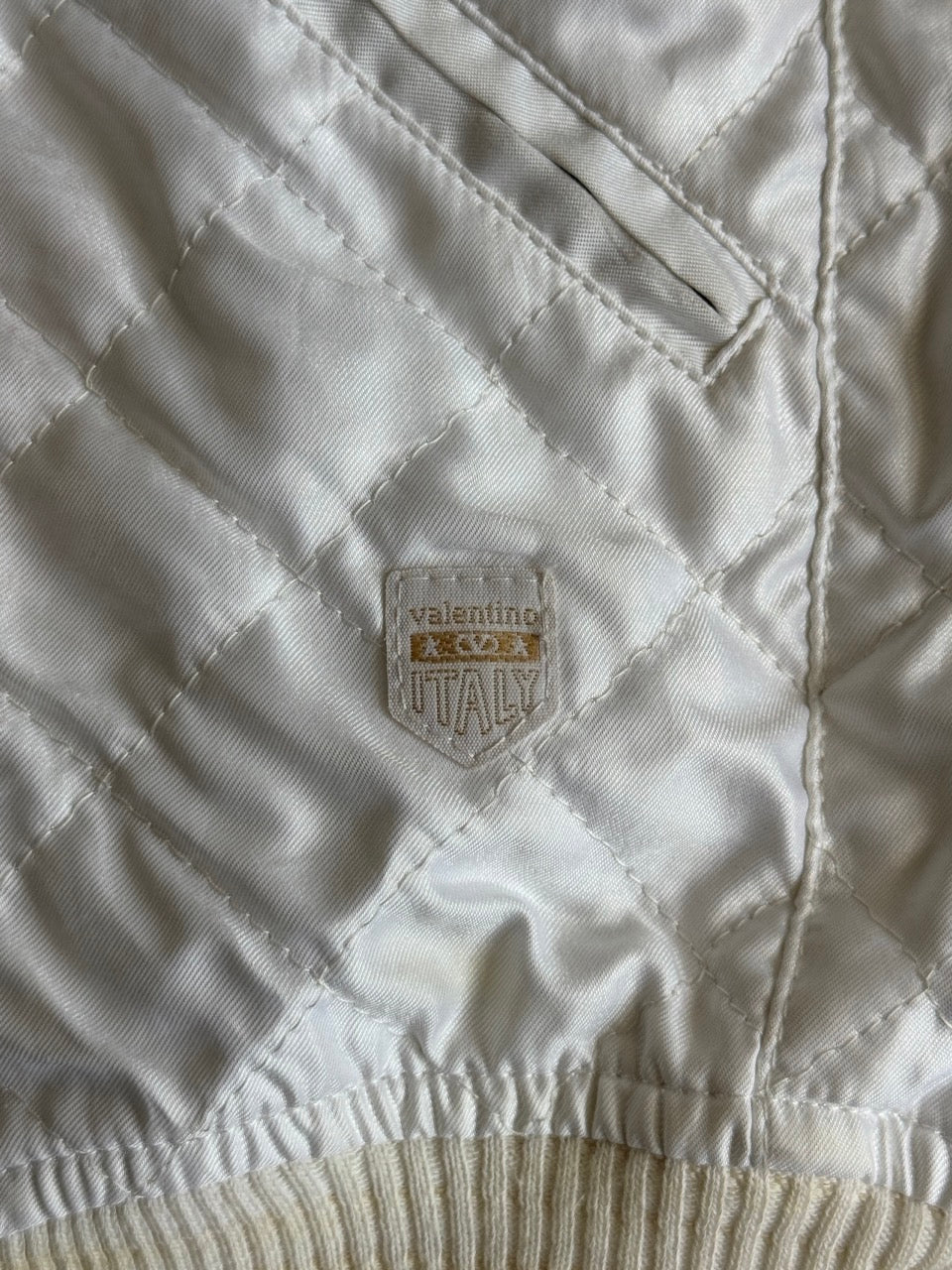 Valentino Quilted White Bomber