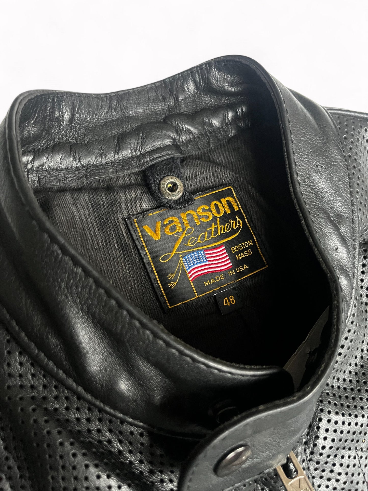 90s Vanson Heavyweight Leather Motorcycle Jacket