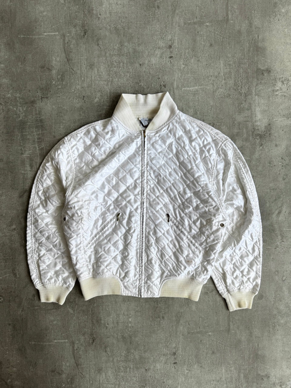 Valentino Quilted White Bomber