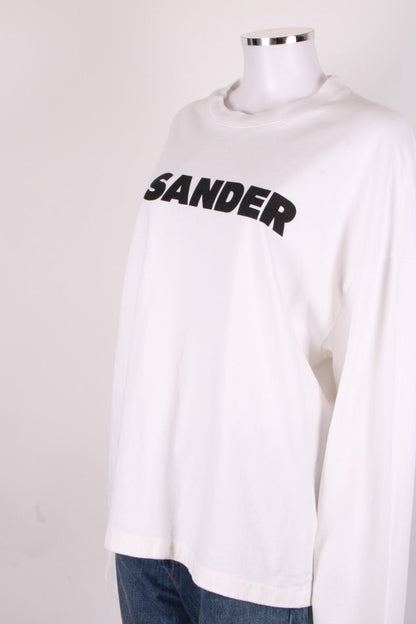 Jil Sander L/S Logo Top White/ Black XL | XL, Black