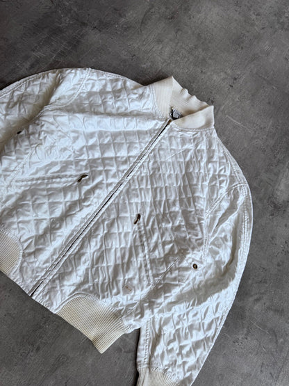 Valentino Quilted White Bomber
