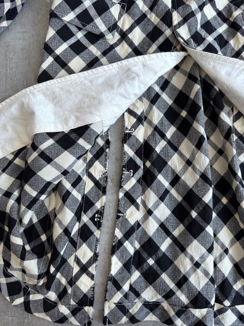 Comme des Garcons Long Bias Check Wool Jacket